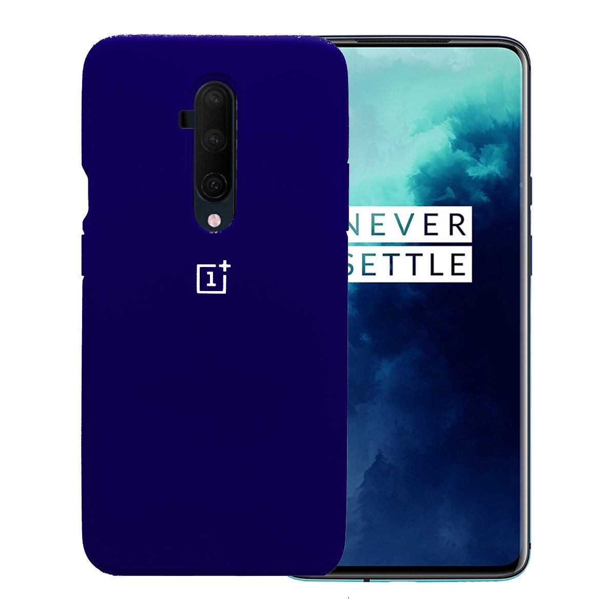 Oneplus 7T Pro Silicone Back Cover Case Dark Blue YourDeal India - Main Image