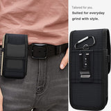 TDG Nylon Rugged Mobile Phone Holster Pouch for Men with Belt Clip & Card Holder