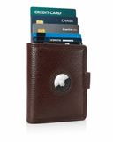 TDG AirTag Leather Wallet for Men with Pop Up Card Holder | RFID Smart Trifold 16+ Cards | Top Grain | Gift Ready | Handmade in India (Dark Cherry / Brown / Black)