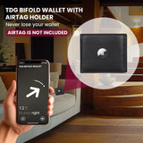 TDG AirTag Leather Wallet for Men with Coin Pocket | RFID Smart Bifold 12+ Cards | Top Grain | Gift Ready | Handmade in India (Brown / Black)