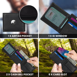 TDG AirTag Leather Wallet for Men with Coin Pocket | RFID Smart Bifold 12+ Cards | Top Grain | Gift Ready | Handmade in India (Brown / Black)