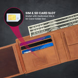 TDG AirTag Leather Wallet for Men with Coin Pocket | RFID Smart Bifold 12+ Cards | Top Grain | Gift Ready | Handmade in India (Brown / Black)