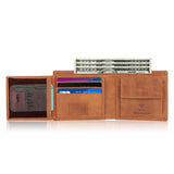 TDG AirTag Leather Wallet for Men with Coin Pocket | RFID Smart Bifold 12+ Cards | Top Grain | Gift Ready | Handmade in India (Brown / Black)