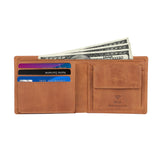 TDG AirTag Leather Wallet for Men with Coin Pocket | RFID Smart Bifold 12+ Cards | Top Grain | Gift Ready | Handmade in India (Brown / Black)