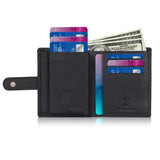 TDG AirTag Leather Wallet for Men with Pop Up Card Holder | RFID Smart Trifold 16+ Cards | Top Grain | Gift Ready | Handmade in India (Brown / Black)
