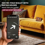 TDG AirTag Leather Wallet for Men with Pop Up Card Holder | RFID Smart Trifold 16+ Cards | Top Grain | Gift Ready | Handmade in India (Brown / Black)