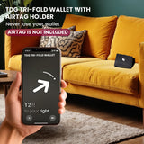 TDG AirTag Leather Wallet for Men with Pop Up Card Holder | RFID Smart Trifold 16+ Cards | Top Grain | Gift Ready | Handmade in India (Brown / Black)