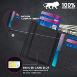 TDG AirTag Leather Wallet for Men with Pop Up Card Holder | RFID Smart Trifold 16+ Cards | Top Grain | Gift Ready | Handmade in India (Brown / Black)