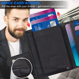 TDG AirTag Leather Wallet for Men with Pop Up Card Holder | RFID Smart Trifold 16+ Cards | Top Grain | Gift Ready | Handmade in India (Brown / Black)