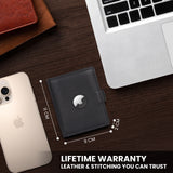 TDG AirTag Leather Wallet for Men with Pop Up Card Holder | RFID Smart Trifold 16+ Cards | Top Grain | Gift Ready | Handmade in India (Brown / Black)