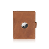 TDG AirTag Leather Wallet for Men with Pop Up Card Holder | RFID Smart Trifold 16+ Cards | Top Grain | Gift Ready | Handmade in India (Brown / Black)