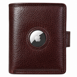 TDG AirTag Leather Wallet for Men with Pop Up Card Holder | RFID Smart Trifold 16+ Cards | Top Grain | Gift Ready | Handmade in India (Dark Cherry / Brown / Black)