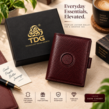 TDG AirTag Leather Wallet for Men with Pop Up Card Holder | RFID Smart Trifold 16+ Cards | Top Grain | Gift Ready | Handmade in India (Dark Cherry / Brown / Black)