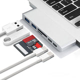 Type C (USB-C) 6 in 1 Hub with Card Reader and PD Charging Black - YourDeal India