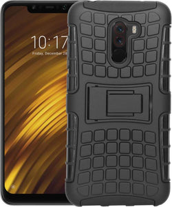 TDG POCO F1 Rugged Defender Dual Layer Back Cover Case Black - YourDeal India
