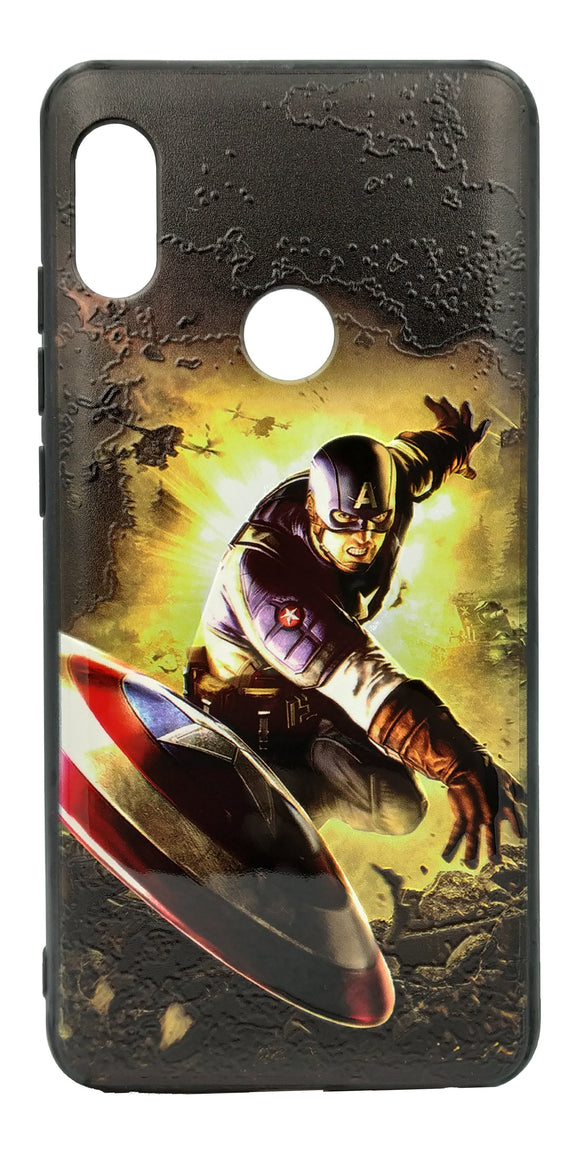 TDG Xiaomi Redmi Note 5 Pro 3D Texture Printed Captain America Hard Back Case Cover - YourDeal India