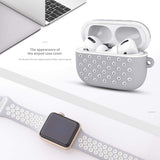 TDG Soft Silicone Dual-Layer Airpods Pro Case Cover with Carabiner Grey White - YourDeal India