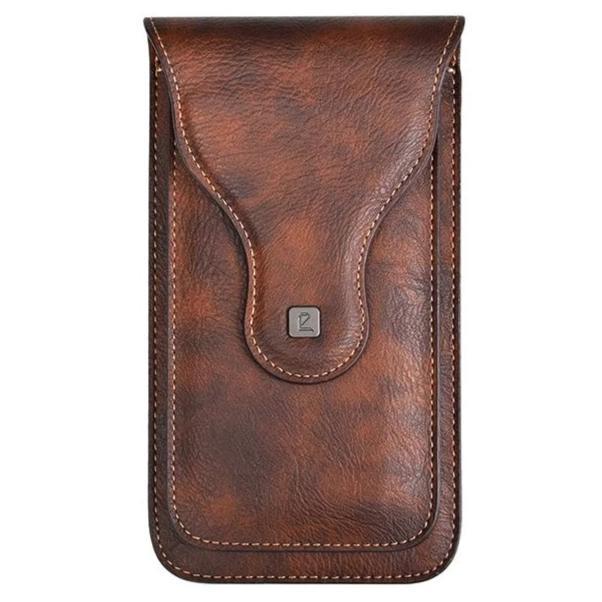 TDG PU Leather Belt Pouch for 2 Mobiles Phones