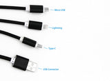 YourDeal 3 in 1 Nylon Braided USB Charging Cable for Android Apple & Type C Smartphones - YourDeal India