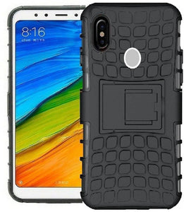 TDG Xiaomi Redmi Note 6 Pro Hybrid Defender Case Dual Layer Rugged Back Cover Black - YourDeal India